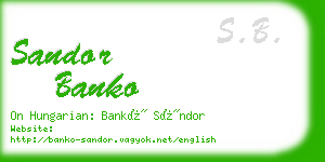 sandor banko business card